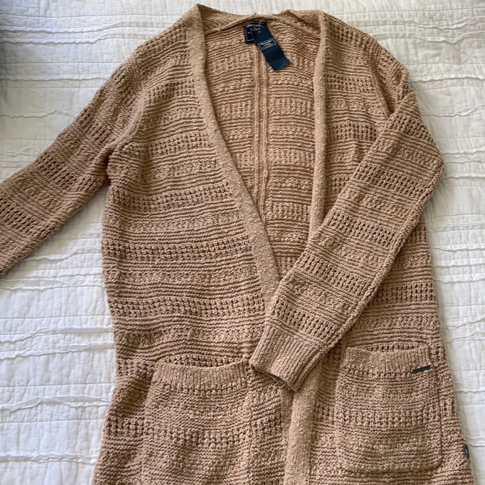 Abercrombie Tan cardigan